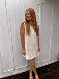 Paris Tweed Mini Dress Beige