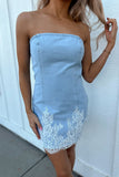 Tennessee Lace Trim Denim Dress
