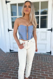 Blue Bird Strapless Corset Top - FINAL SALE