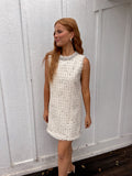Paris Tweed Mini Dress Beige