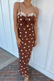 Polka Dots Maxi Dress - Sephia