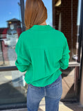 Shamrock Collared Blouse Green- FINAL SALE