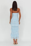 Sweetheart Tiered Maxi Dress- Blue