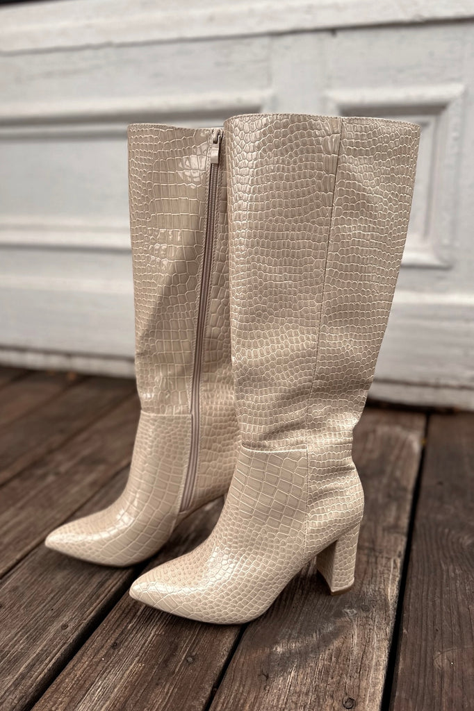 Martha Croc Boot- Beige