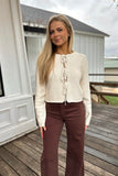 Cozy Knit Tie Sweater Cream