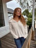 Plush Half Zip Pullover Vanilla