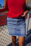 Tailgate Mid Rise Denim Mini Skirt