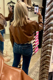 Telluride Leather Cropped Jacket - Carmel