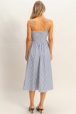 Hamptons Stripe Midi Dress- Navy