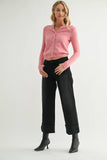 Scissor Cut Cuffed Wide Leg - WASHED BLACK