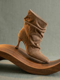 The Gina Slouch Heel Fall Bootie: LATTE