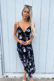 Rory Midi Dress Black/Floral- FINAL SALE
