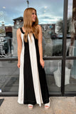 Aria Maxi Dress Black/White- FINAL SALE