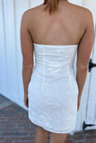 Island Strapless Bow Mini Dress - White