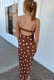 Polka Dots Maxi Dress - Sephia