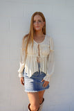 Dallas Chiffon Tie Top Cream
