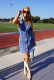 Mallorie Collared Mini Denim Dress