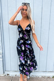 Rory Midi Dress Black/Floral- FINAL SALE