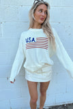 White Knit USA Sweater