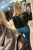 Telluride Leather Cropped Jacket Black