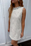 Paris Tweed Mini Dress Beige