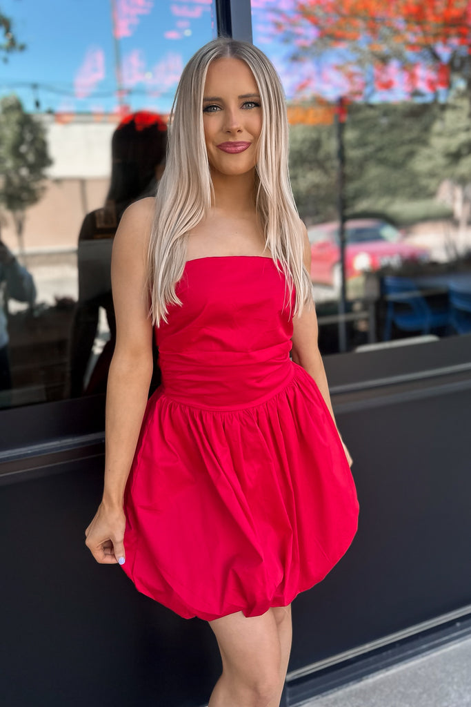 Berry Red Mini Bubble Dress