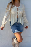 Dallas Chiffon Tie Top Cream