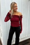Fall Lace Top Wine