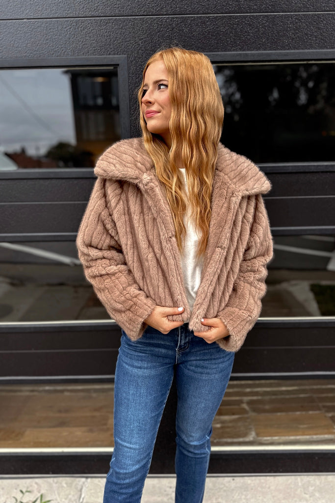 Brooks Faux Fur Jacket Mocha
