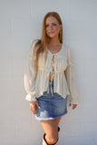 Dallas Chiffon Tie Top Cream