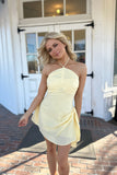 Positano Halter Mini Dress - Yellow