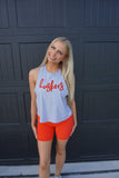 Huskers Racer Back Tank Grey/Red