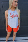 Huskers Racer Back Tank Grey/Red