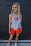 Huskers Racer Back Tank Grey/Red