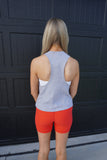 Huskers Racer Back Tank Grey/Red