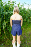 Stockyards Belted Denim Romper
