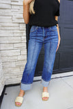 Morgan Cuffed Jeans Dark Denim
