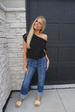 Morgan Cuffed Jeans Dark Denim