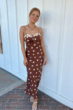 Polka Dots Maxi Dress - Sephia