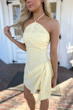 Positano Halter Mini Dress - Yellow