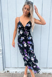 Rory Midi Dress Black/Floral- FINAL SALE