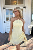 Positano Halter Mini Dress - Yellow