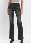 Fying Monkey High Rise Flare -Washed Black