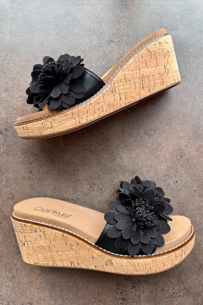 Corkys Wildflower Wedge- Black