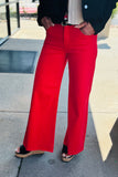 Fiesta Wide Leg Jean- RED