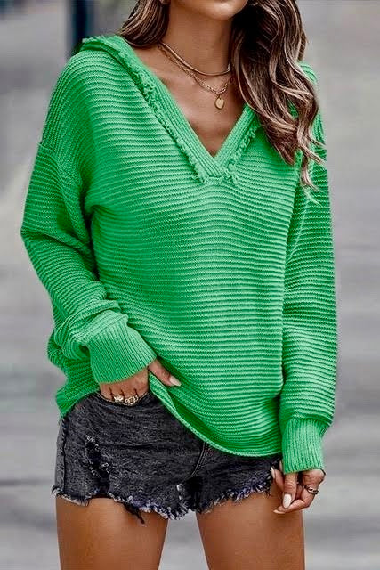 Green Hoodie Sweater- FINAL SALE