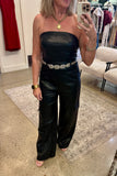 Manhattan Pleather Jumpsuit Black