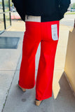 Fiesta Wide Leg Jean- RED