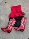 Amaya Cherry Red Boot-FINAL SALE