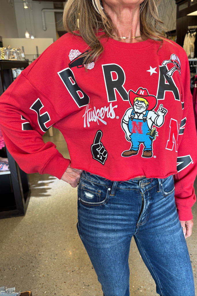 Ne Herbie & Patches Sweatshirt- Red